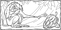 A coloring page of the lion king